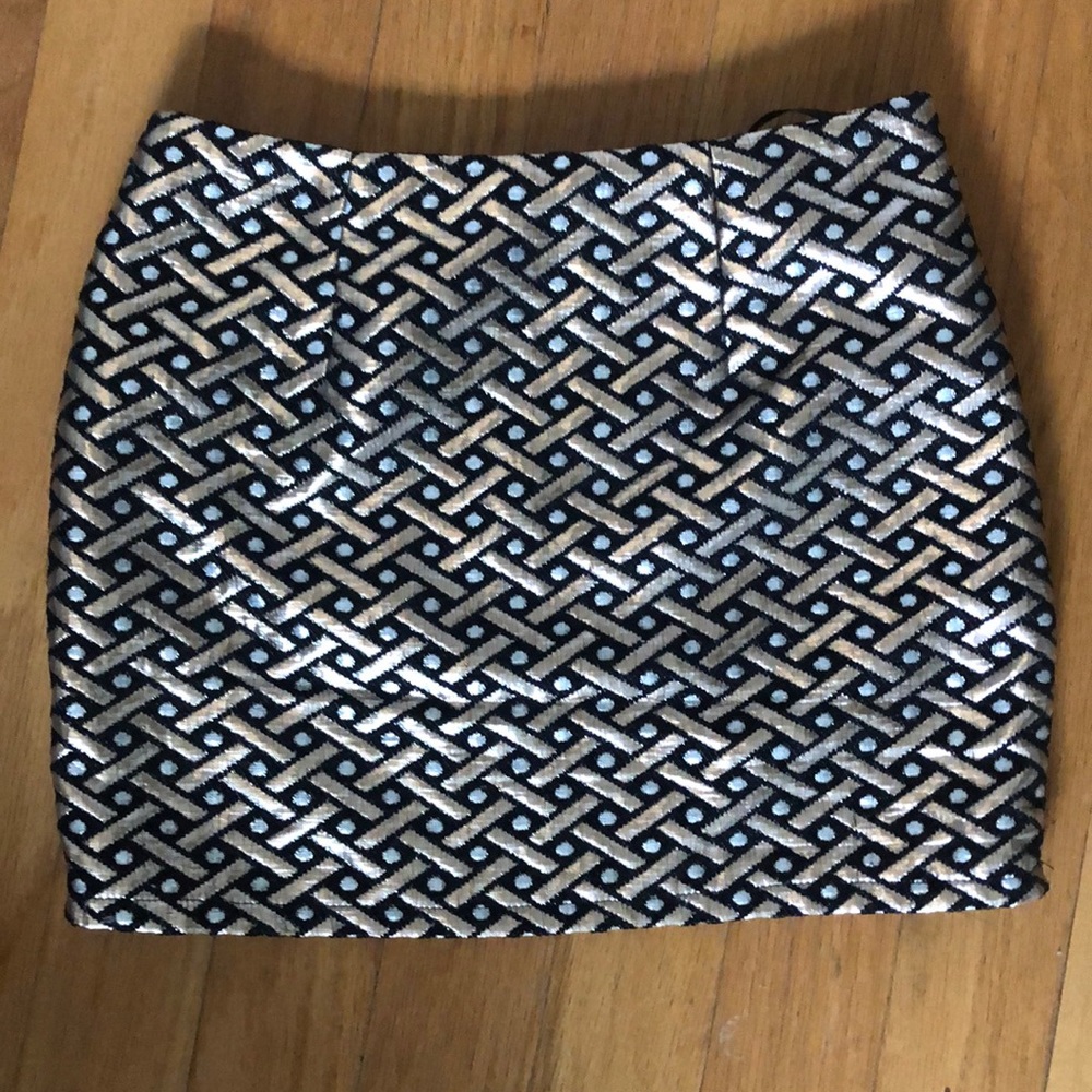 Kiss The Prince Metallic Mini Skirt